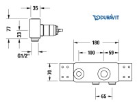 MEDIDAS CUERPO EMPOTRADO LAVABO 1/2" DURAVIT